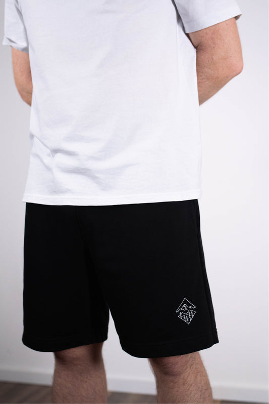 Model Teilaufnahme, Produkt Shorts, Motiv Glaube versetzt Berge, Farbe Black