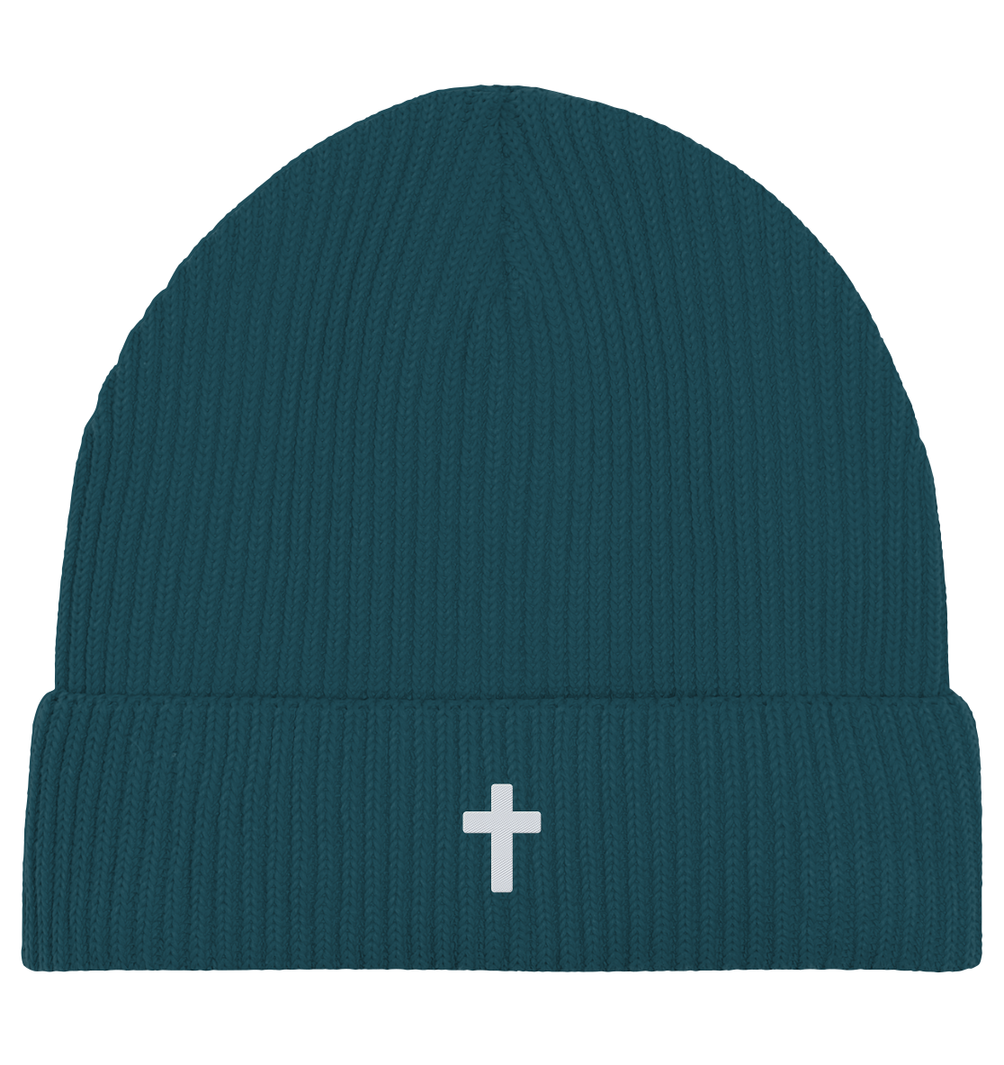 Produktbild Fisherman Beanie, Motiv Kreuz, Farbe Stargazer