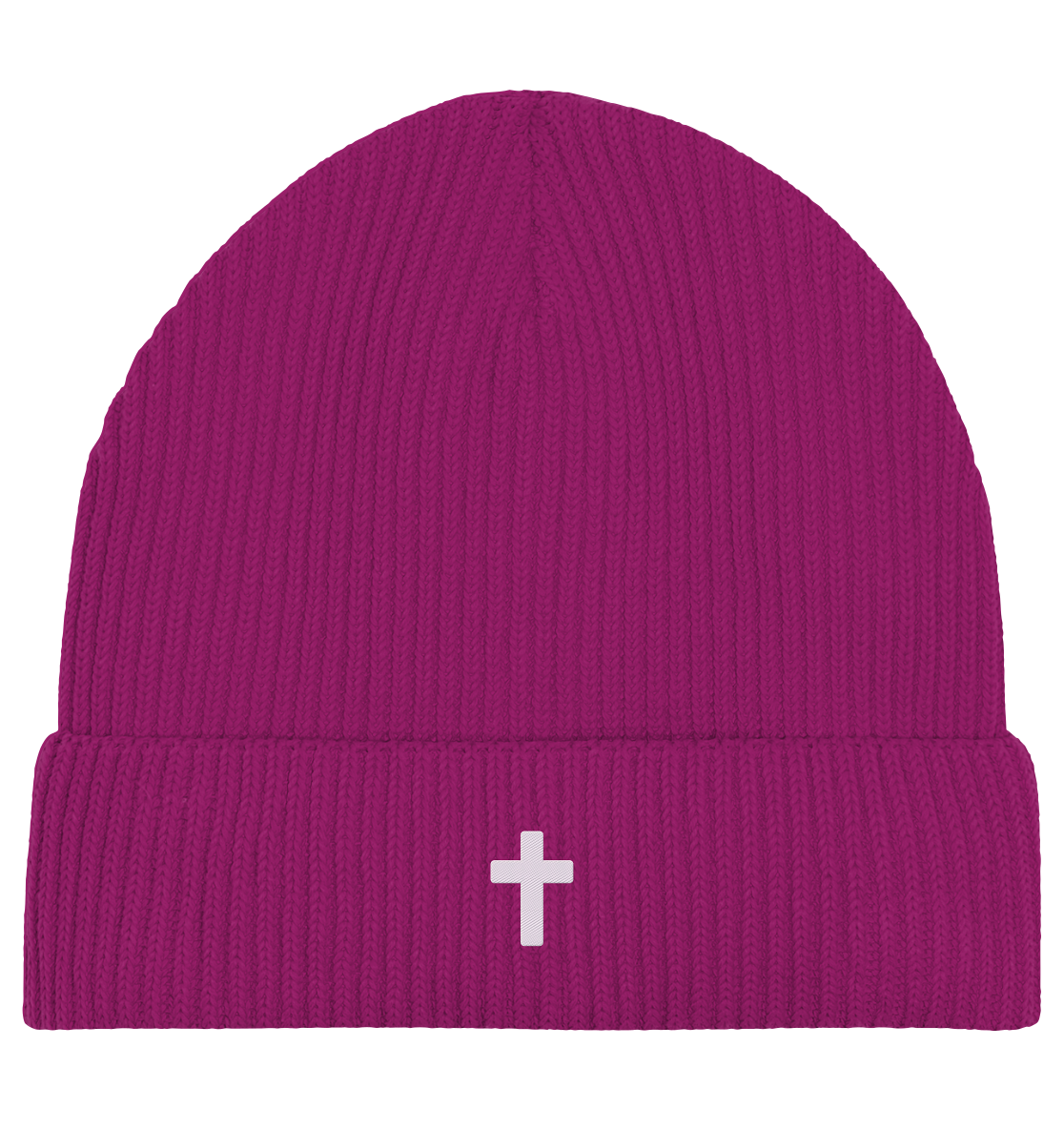 Produktbild Fisherman Beanie, Motiv Kreuz, Farbe Orchid Flower