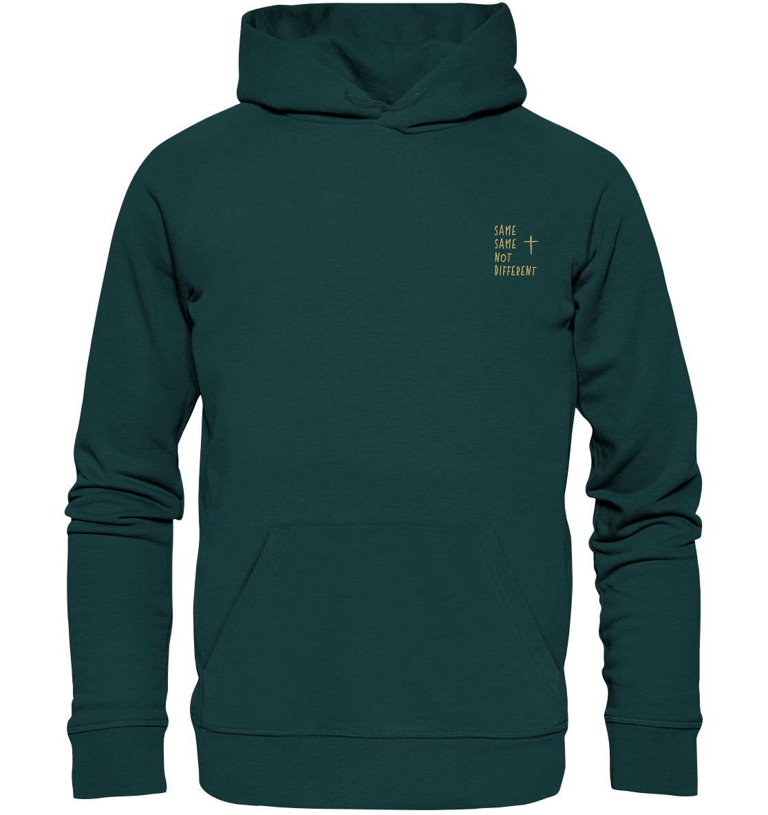 Produktbild Hoodie, Motiv Same Same not Different, Farbe Glazed Green