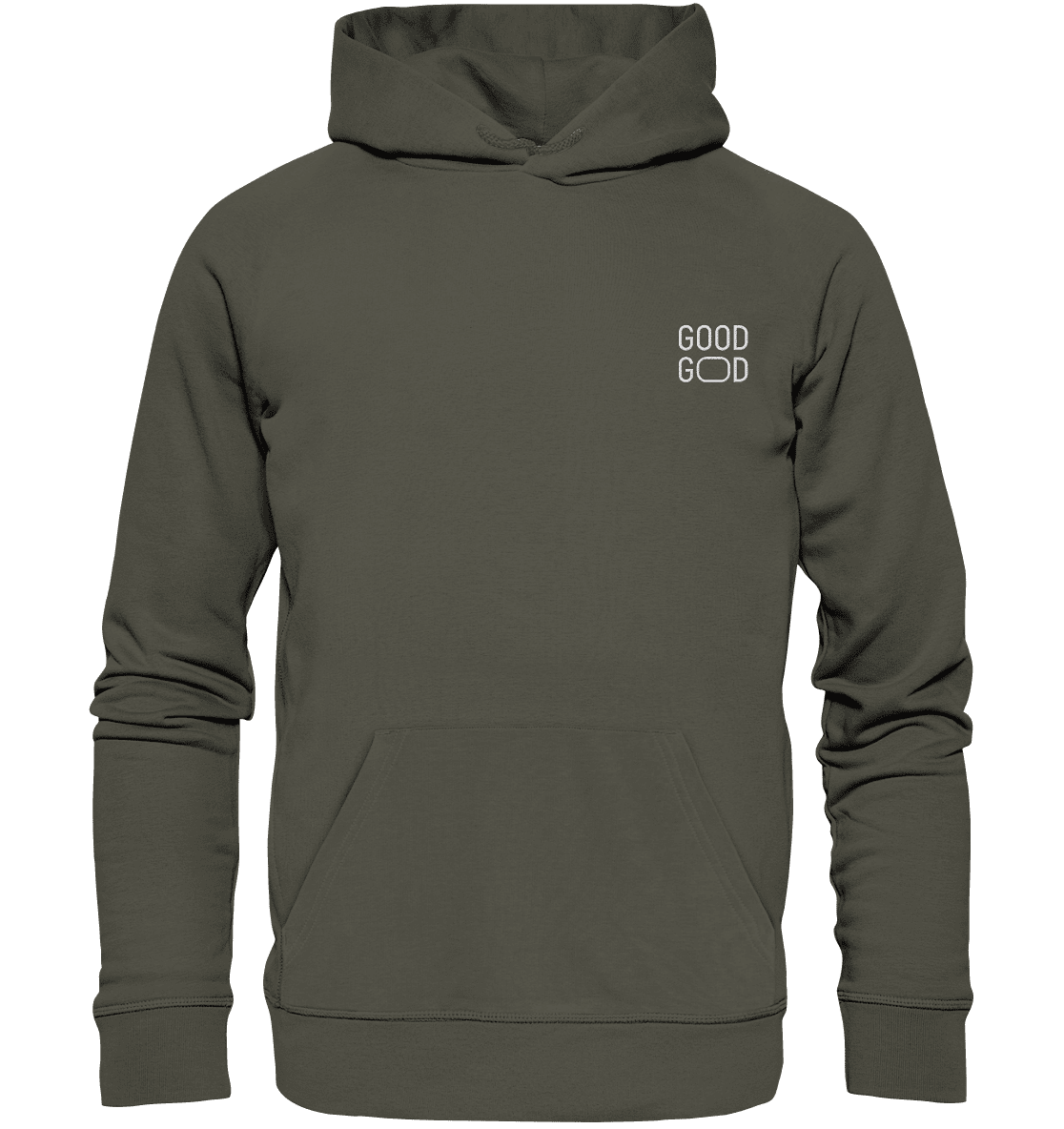 Produktbild Hoodie, Motiv Good God, Farbe Khaki
