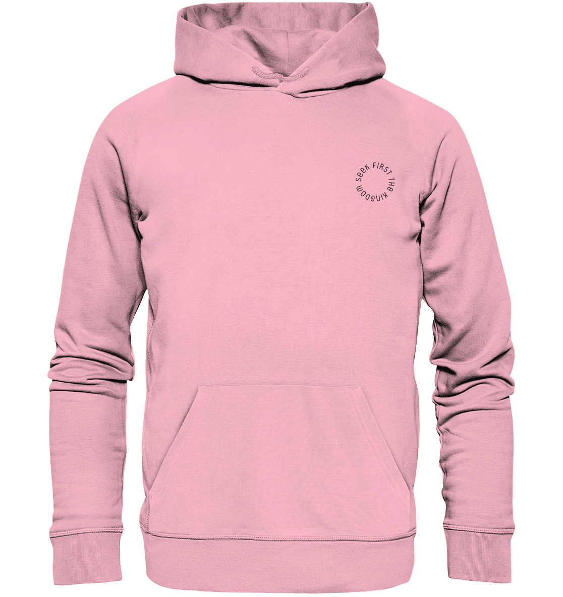 Produktbild Hoodie, Motiv Seek First The Kingdom, Farbe Pink
