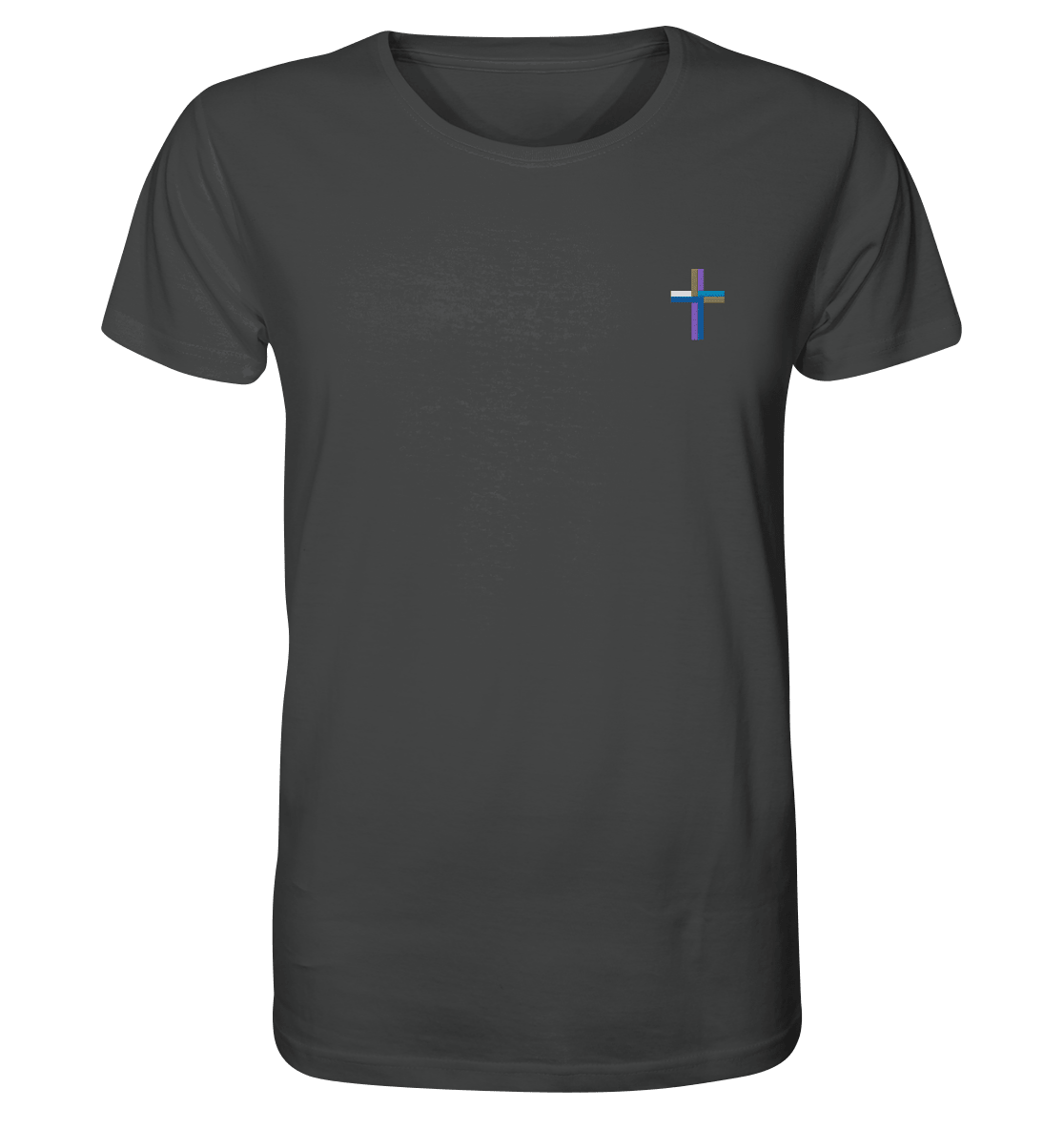 Produktbild T-Shirt, Motiv Kreuz, Farbe Anthracite