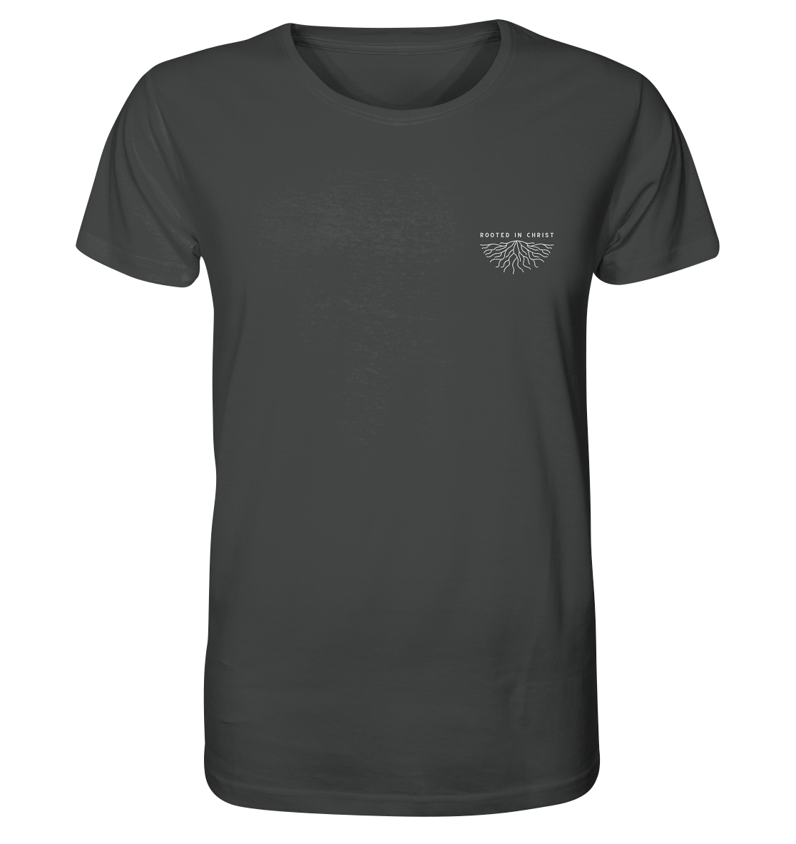 Produktbild T-Shirt, Motiv Rooted in Christ, Farbe Anthracite