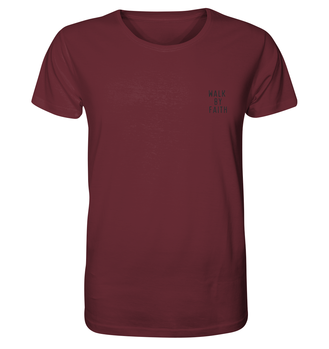 Produktbild T-Shirt, Motiv Walk by Faith, Farbe Burgundy