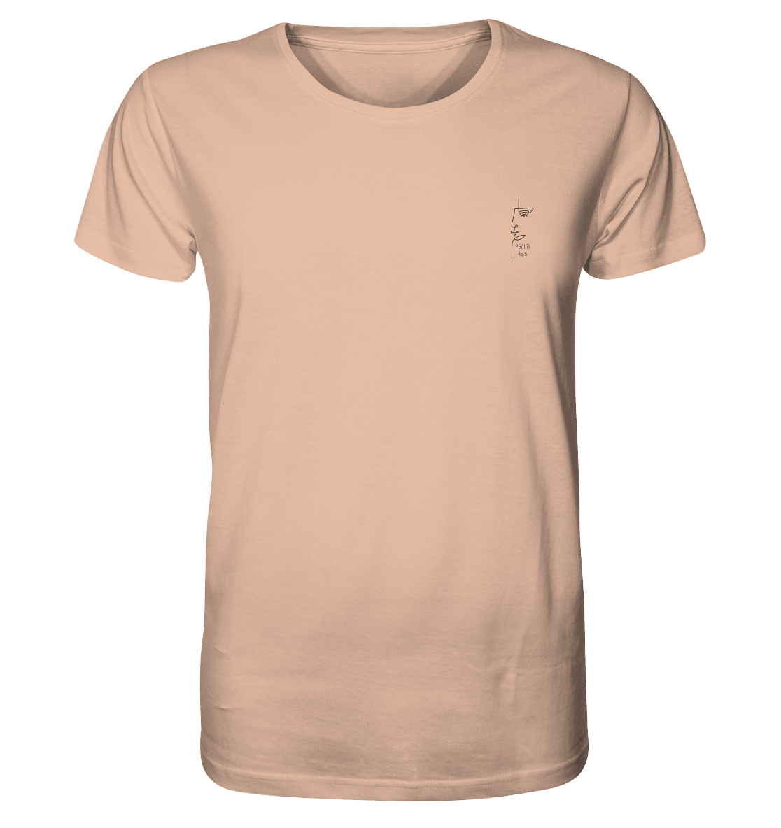 Produktbild T-Shirt, Motiv God is in her, Farbe Fraiche Peche