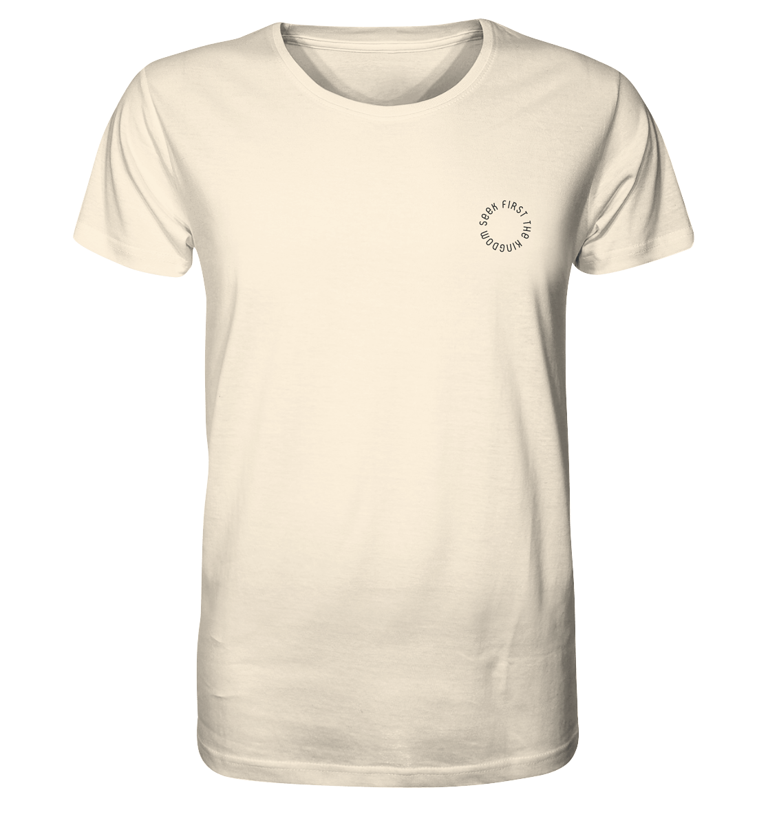 Produktbild T-Shirt, Motiv Seek first the Kingdom, Farbe Natural Raw