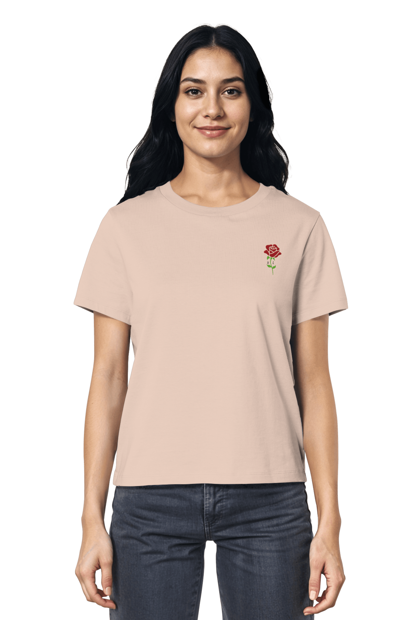 Nachhaltiges Statement-Shirt mit dezentem Stick He Rose, inspiriert vom christlichen Glauben – Mission One More Fair Fashion