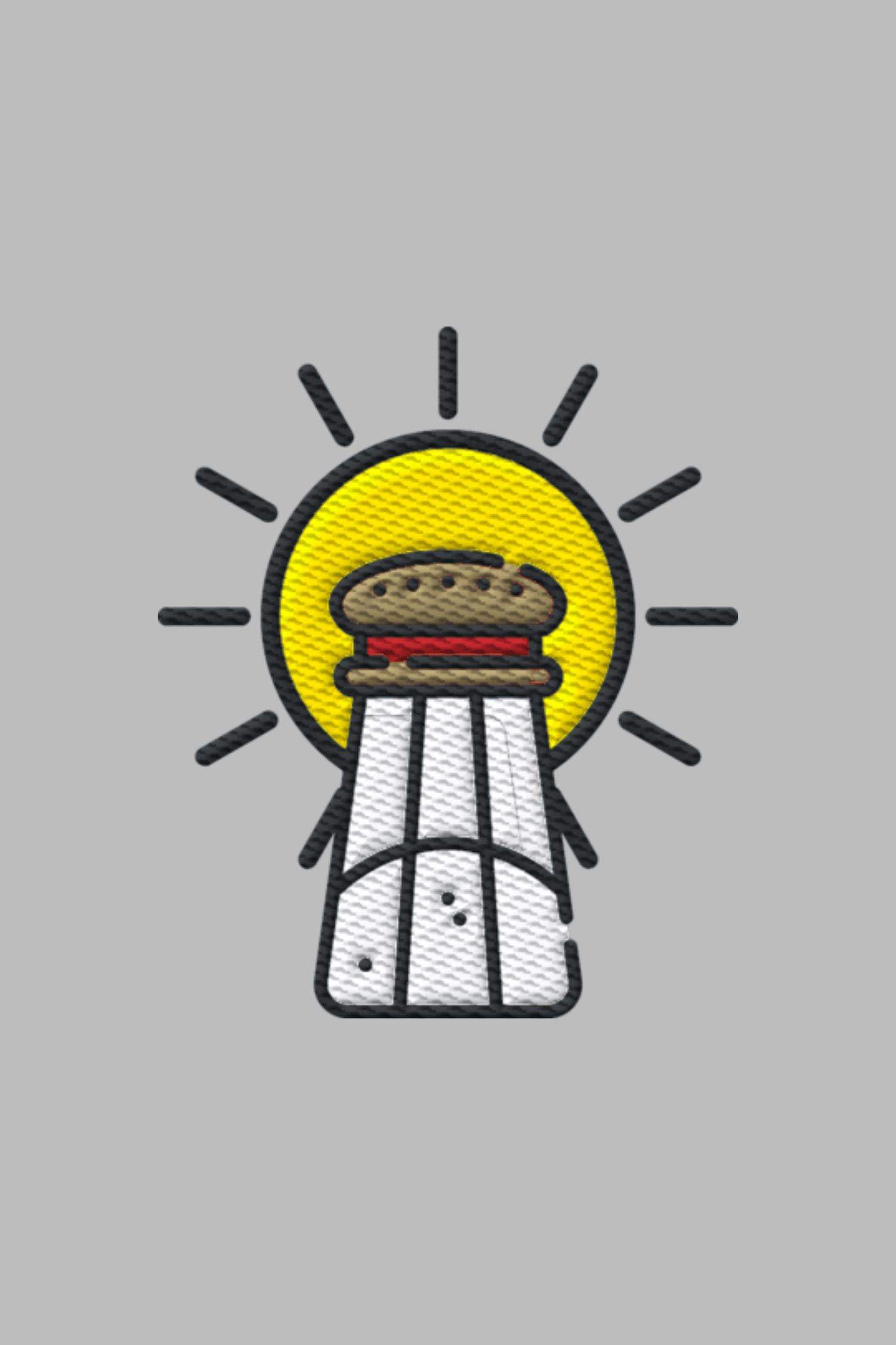 Stickmotiv Licht und Salz in Nahaufnahme - faire, nachhaltige Kleidung aus Bio-Baumwolle von Mission One More