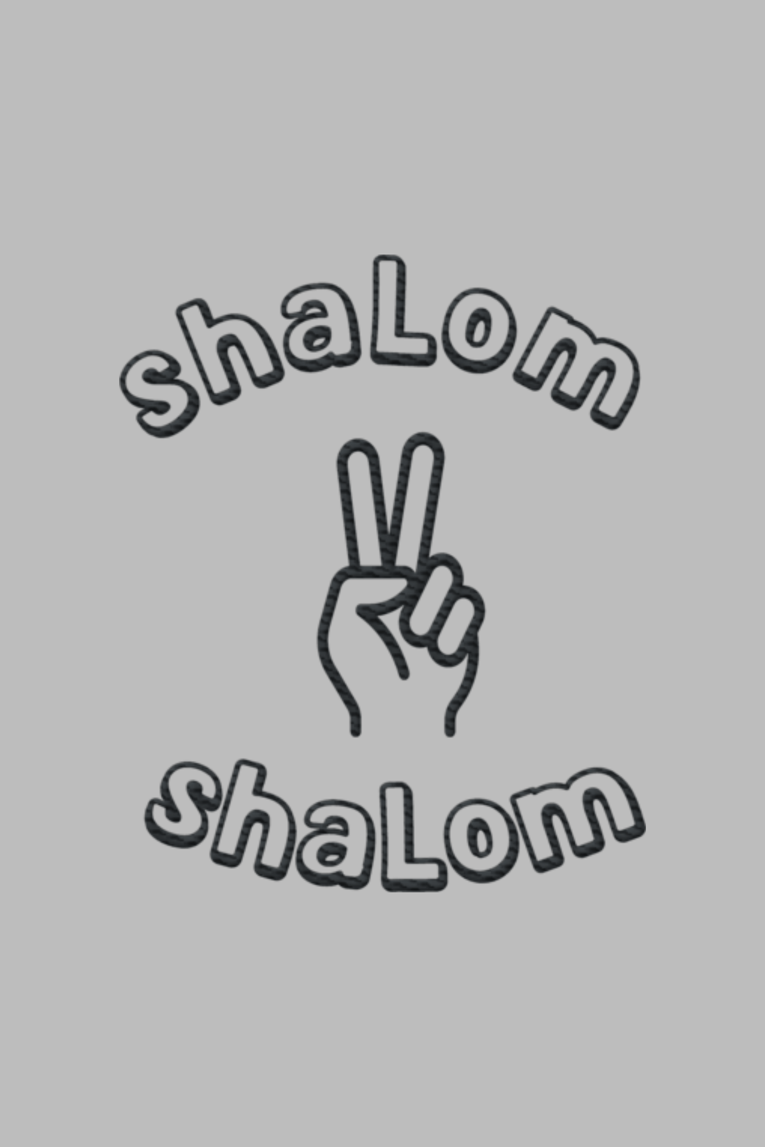 Stickmotiv Shalom Shalom in Nahaufnahme - faire, nachhaltige Kleidung aus Bio-Baumwolle von Mission One More