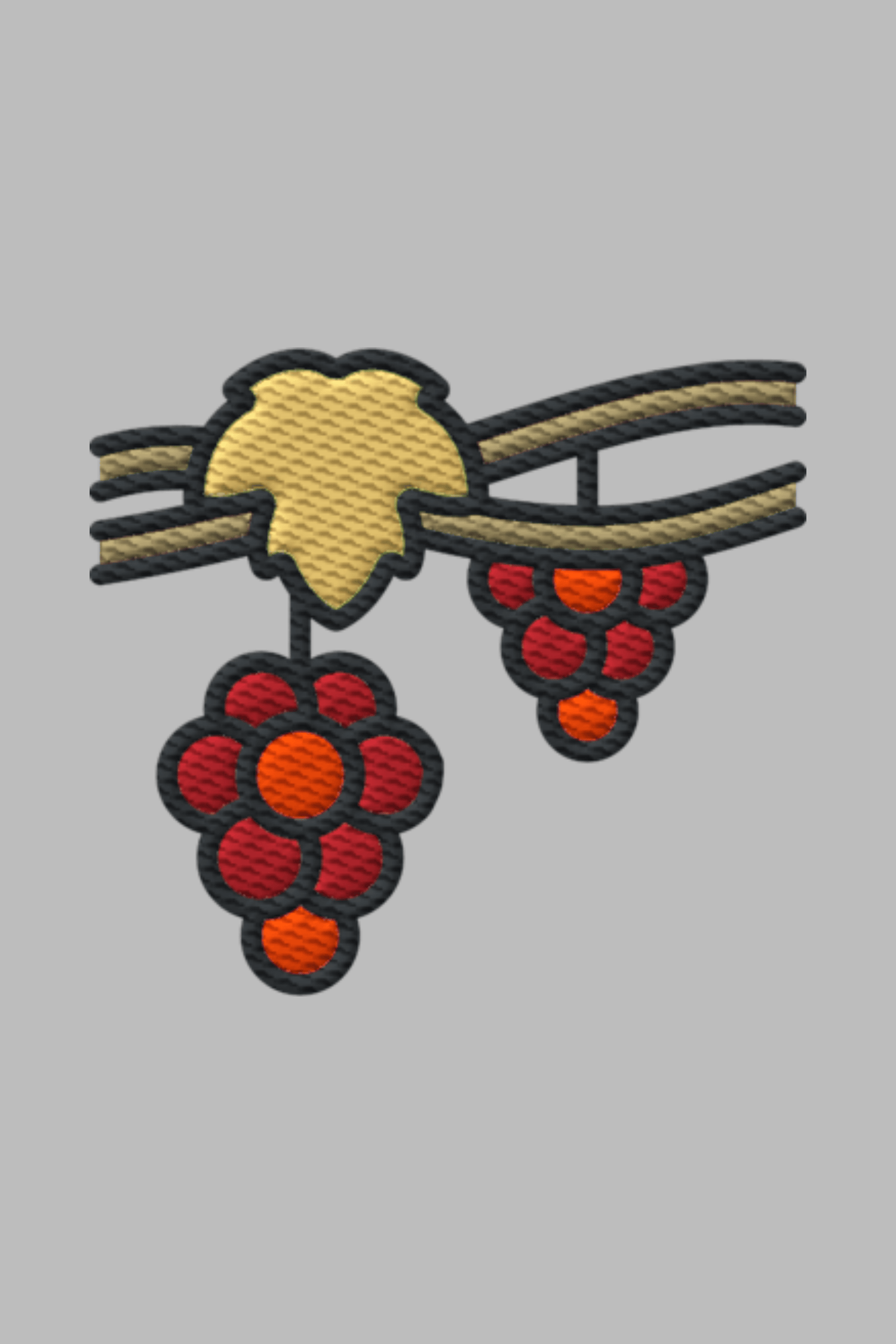 Stickmotiv Weinstock in Nahaufnahme - faire, nachhaltige Kleidung aus Bio-Baumwolle von Mission One More