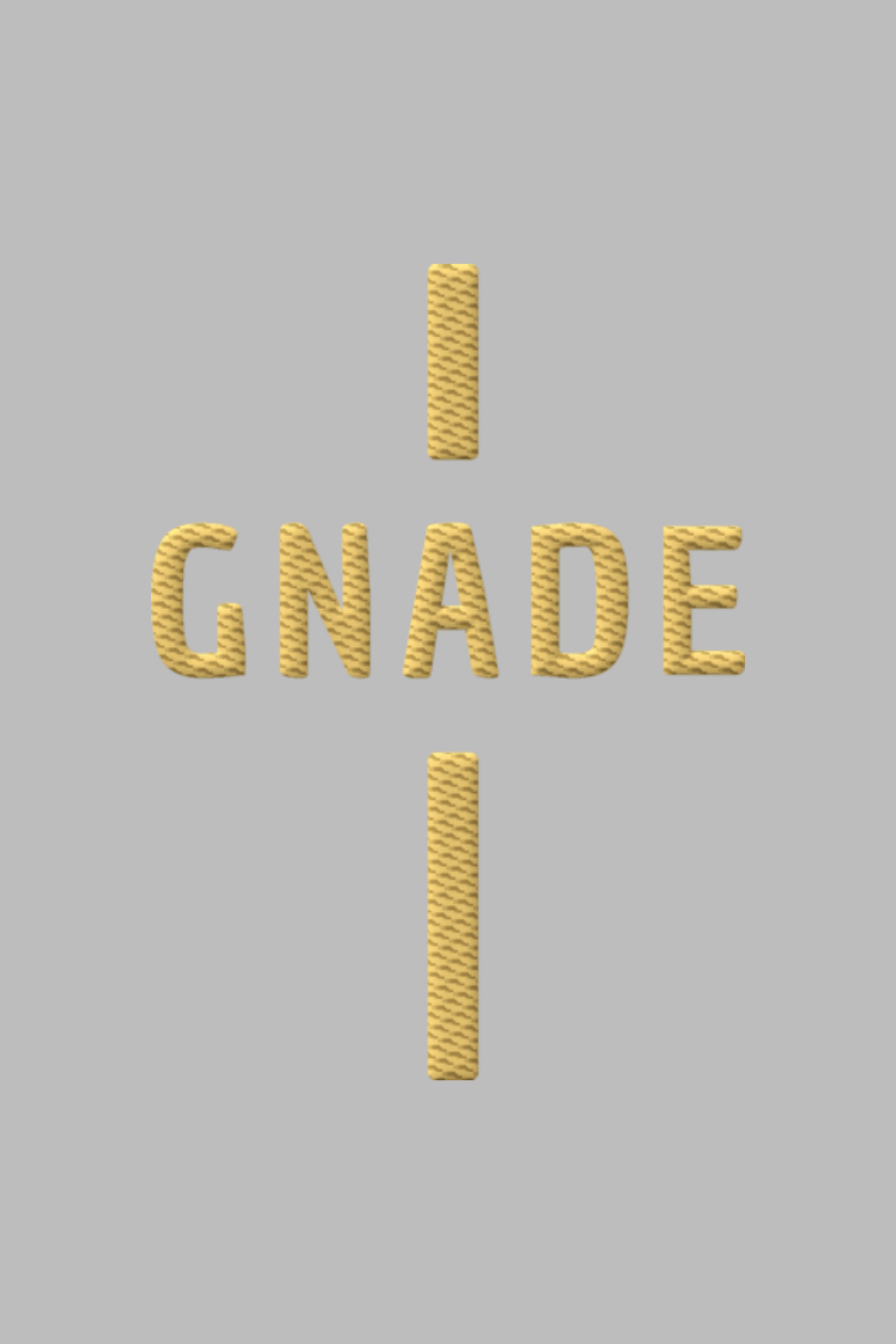 Stickmotiv Gnade in Nahaufnahme - faire, nachhaltige Kleidung aus Bio-Baumwolle von Mission One More