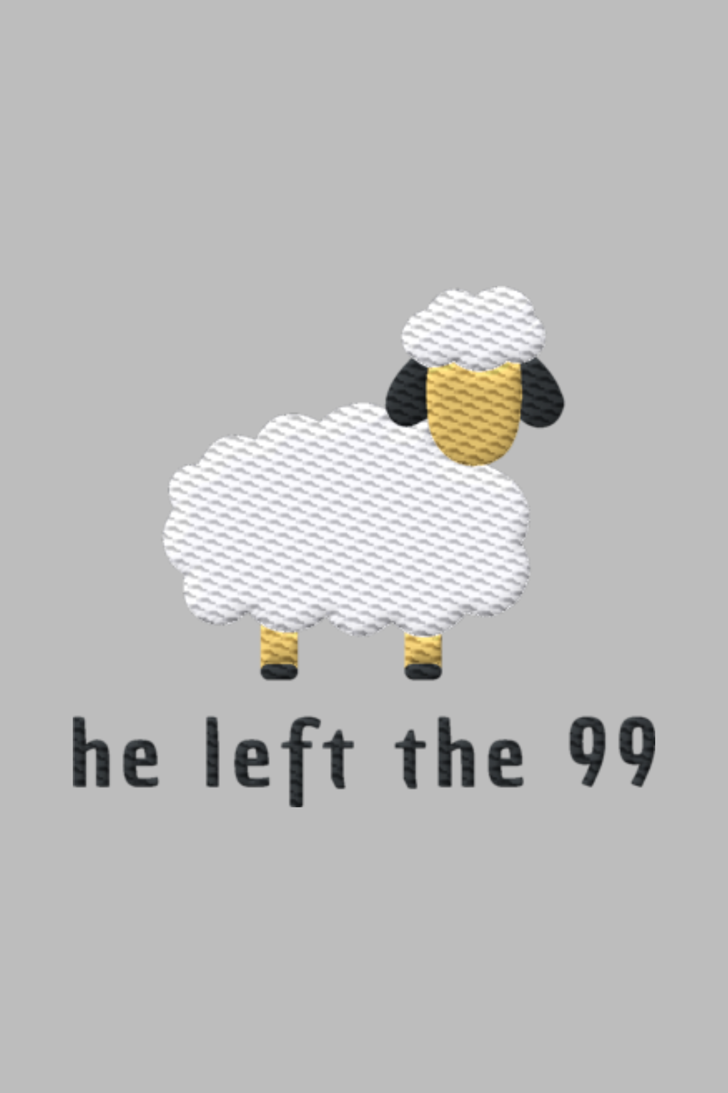 Stickmotiv He left the 99 in Nahaufnahme - faire, nachhaltige Kleidung aus Bio-Baumwolle von Mission One More