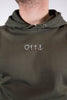 Model Nahaufnahme, Produkt Hoodie, Motiv Gospel, Farbe Khaki
