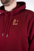 Model Nahaufnahme, Produkt Hoodie, Motiv Same Same not Different, Farbe Burgundy