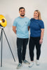 Model Gruppenaufnahme, Produkt T-Shirt, Motiv [Jesus], Farbe Worker Blue