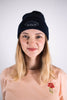 Model Kopfaufnahme 1, Produkt Rip Beanie, Motiv Holy, Farbe French Navy
