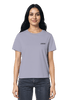 Lavender Damen-T-Shirt mit feiner Stickerei 'Amen' – christliche Fair Fashion aus zertifizierter Bio-Baumwolle