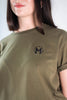 Model Nahaufnahme, Produkt T-Shirt, Motiv Mission One More, Farbe Khaki