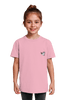 Vorderseite christliches Bio-Baumwolle T-Shirt Cotton Pink mit dem Motiv Frieden fair hergestellt fuer Kids