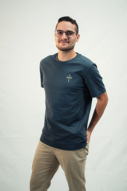 Mission One More nachhaltige Mode -Motiv ‚Gnade‘ auf unisex T-Shirt fair produziert