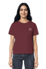 Burgundy Damen-Shirt aus Bio-Baumwolle mit feinem ‚Good God‘ Stickmotiv – Mission One More.