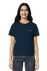 French Navy nachhaltiges T-Shirt fuer Ladies von Mission One More aus zertifizierter Bio-Baumwolle mit dezentem Logo Gospel