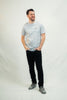 Model zeigt christliches Mission One More Bio-Shirt ‚Here as in Heaven‘ faire Herstellung