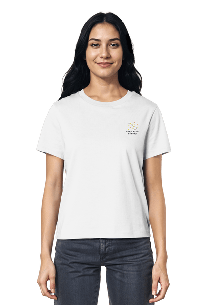 Mission One More ‚Here as in Heaven‘ christliches organic T-Shirt in weiß minimalistisch