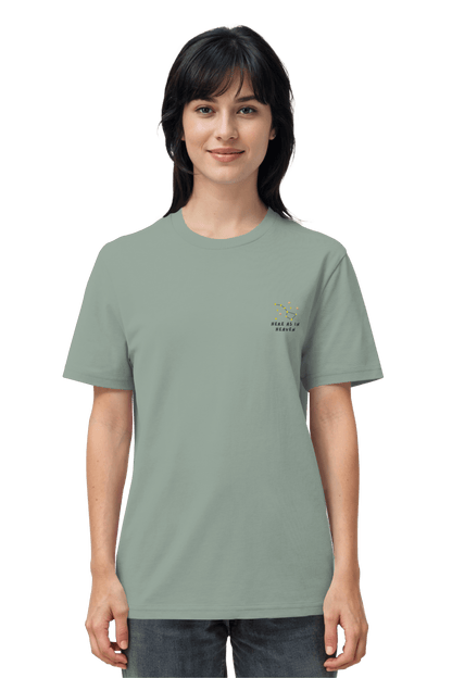 Mission One More Faith Shirt "Here as in Heaven" in Aloe Bio Baumwolle fair gefertigt