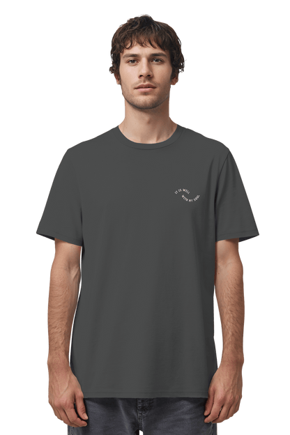 Mission One More Anthracite Organic Shirt ‚It is well with my Soul‘ minimalistisches Design