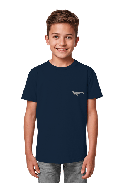 Christliches Bio-Baumwolle T-Shirt French Navy fuer Kinder mit dem Motiv Jonah faire Streatwear von Mission One More