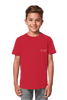 Christliches Bio-Baumwolle T-Shirt Red fuer Kinder mit dem Motiv Kreuz gleich Liebe nachhaltige Mode