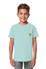 Bio-Baumwolle T-Shirt fuer Kinder mit dem christlichen Motiv Licht und Salz in Caribbean Blue nachhaltig produziert