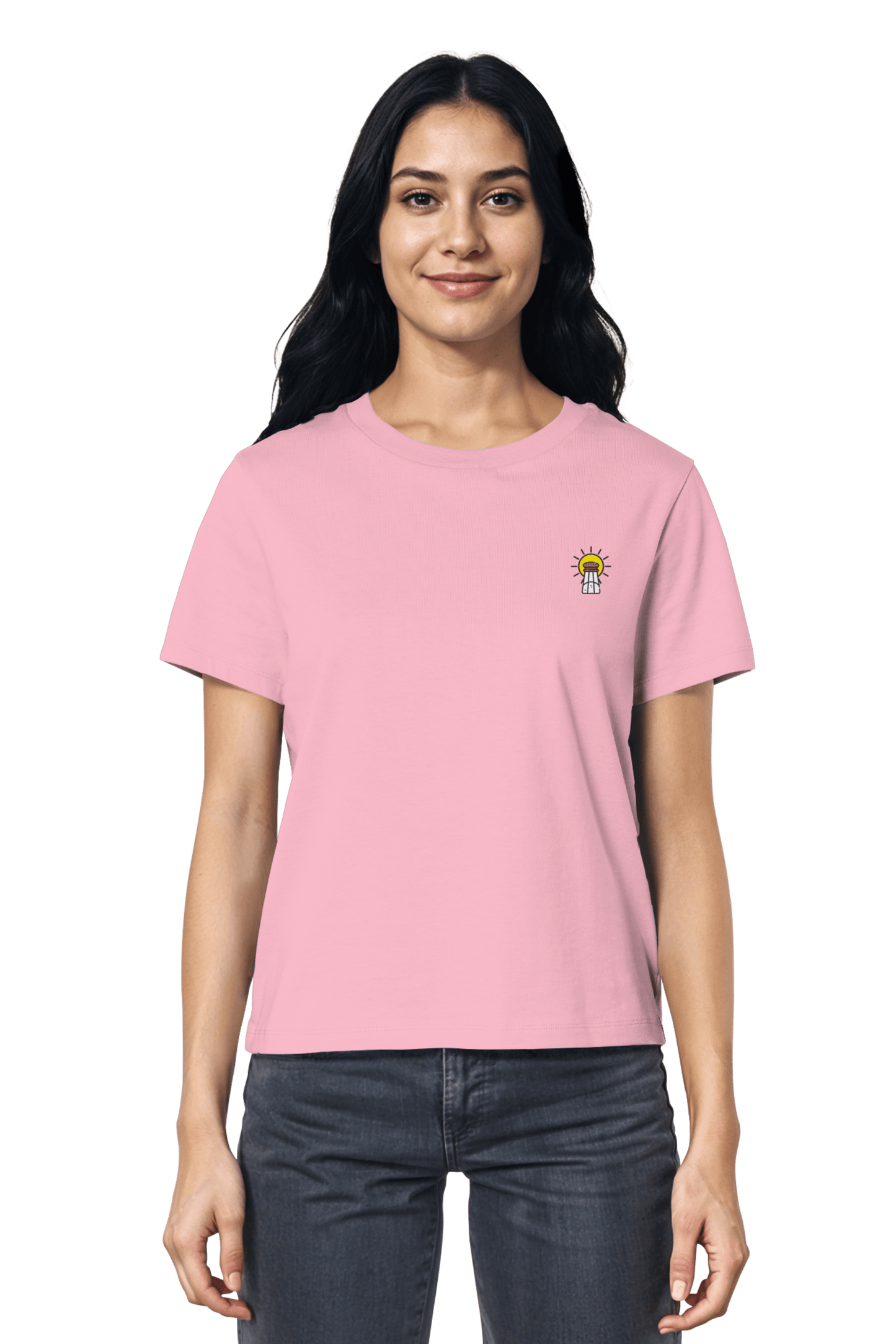 Nachhaltiges christliches T-Shirt aus oekologischer Baumwolle mit subtiler Stickerei Licht und Salz