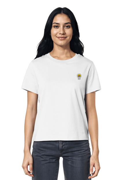 Langlebiges Bio-Baumwolle Shirt Licht & Salz von Mission One More als nachhaltige Glaubensmode in weiß
