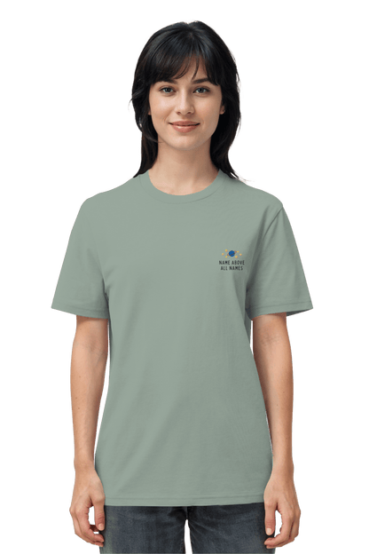 Mission One More Organic Shirt Aloe mit christlicher Botschaft Name above all Names