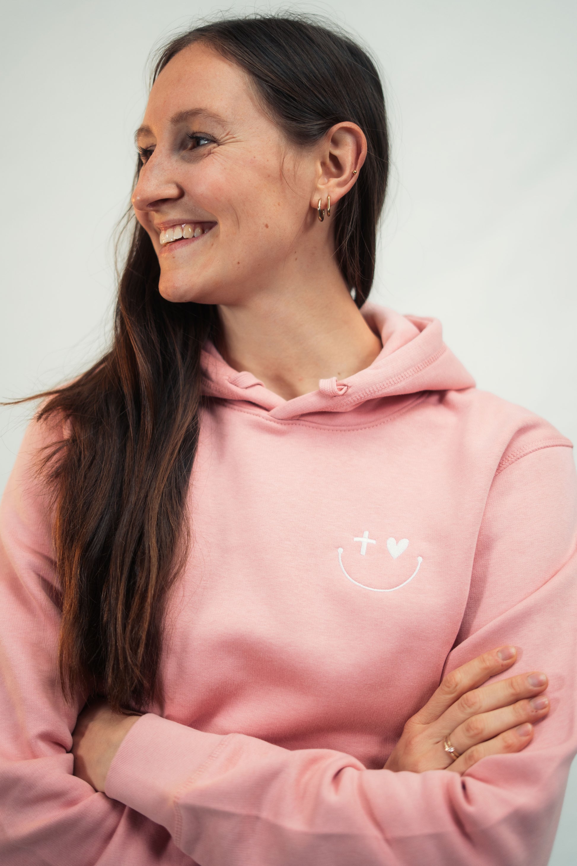 Mission One More minimalistischer organischer Hoodie ‚Smile‘ Fair Kleidung