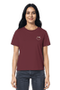 Mission One More ‚Smile‘ Organic Shirt in Burgundy nachhaltige Streetwear für Frauen