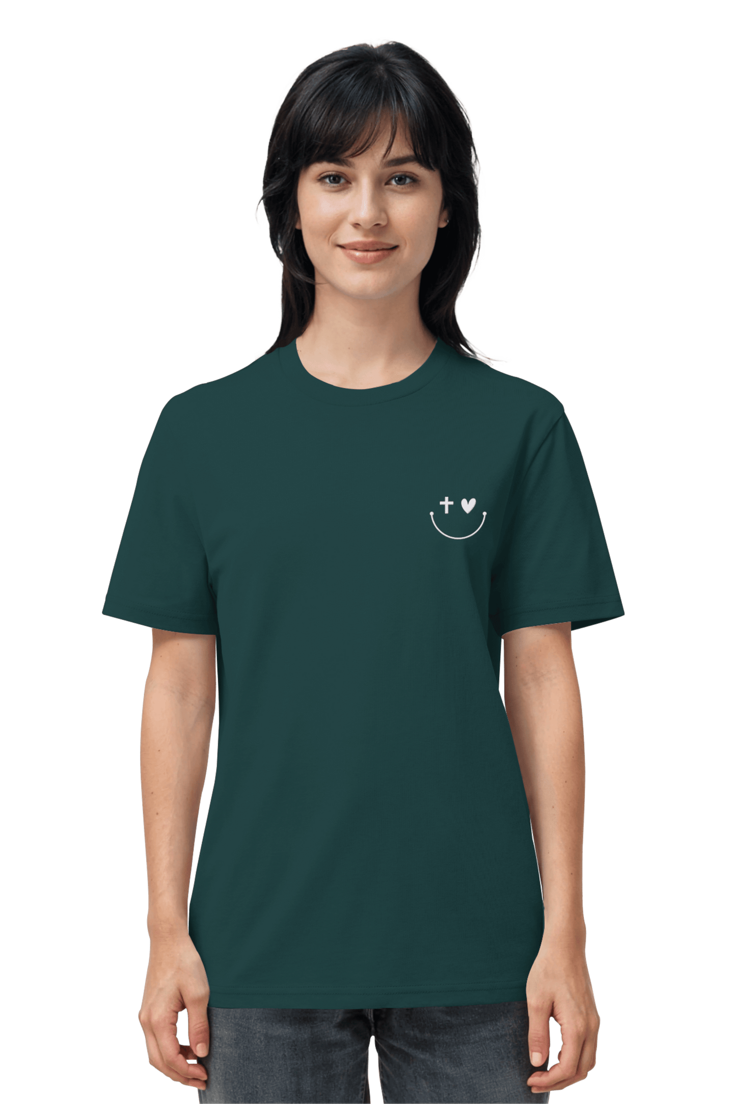 Mission One More christliches ‚Smile‘ Cotton T-Shirt Glazed Green fair produziert