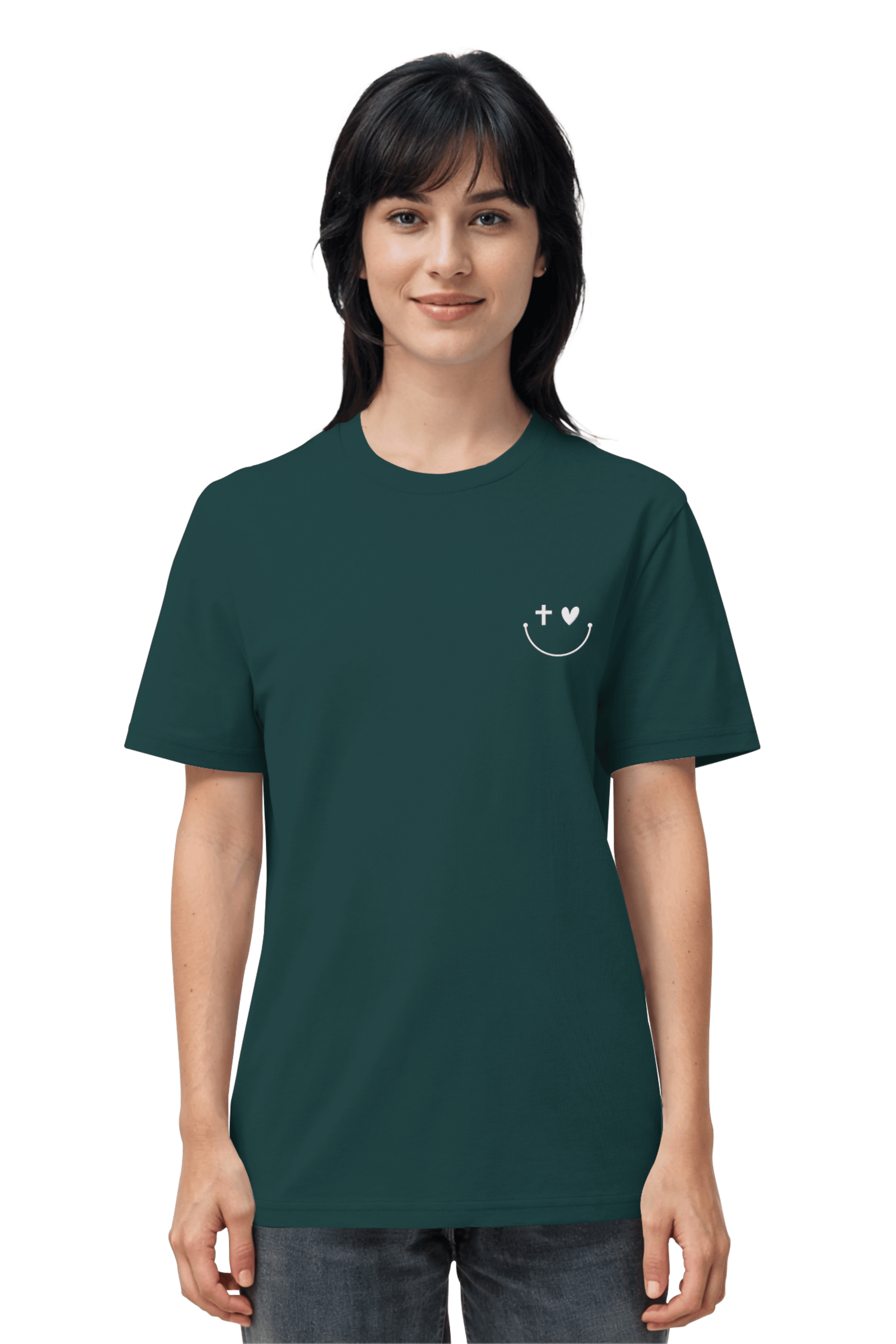 Mission One More christliches ‚Smile‘ Cotton T-Shirt Glazed Green fair produziert