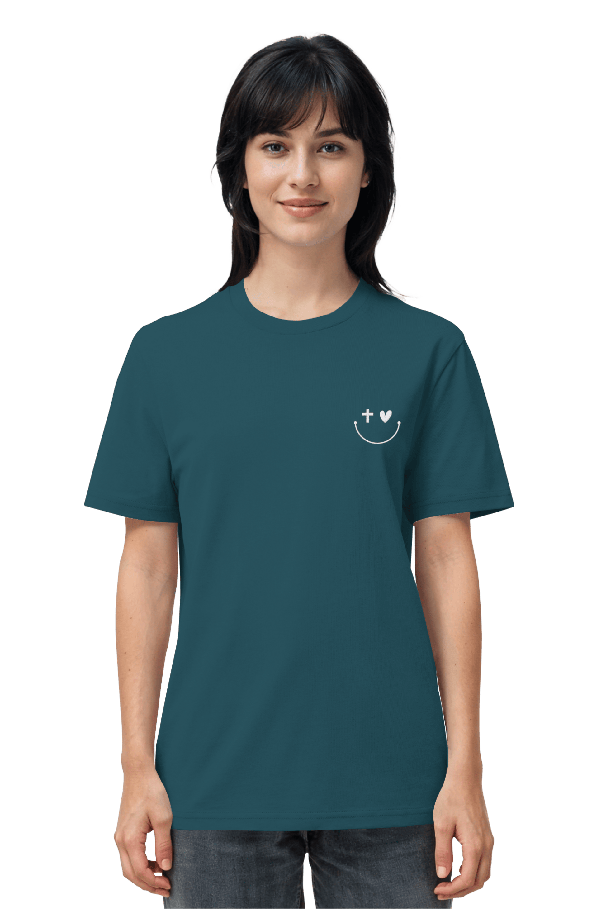 Mission One More Smile-Shirt in Stargazer fair produziert mit christlichen minimalistischen Stick