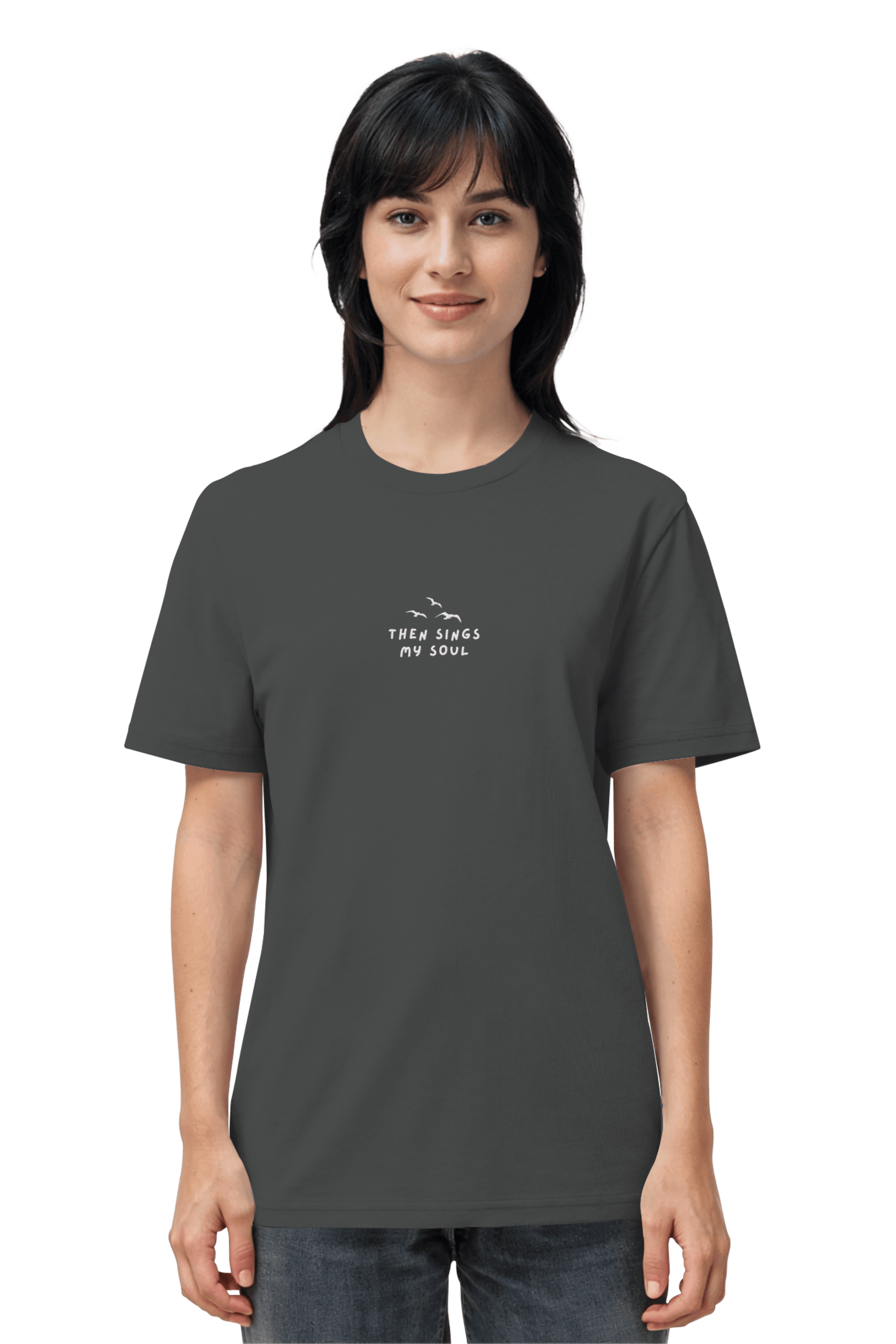 Mission One More ‚Then sings my Soul‘ Organic Shirt in Anthracite nachhaltige & christliche Mode