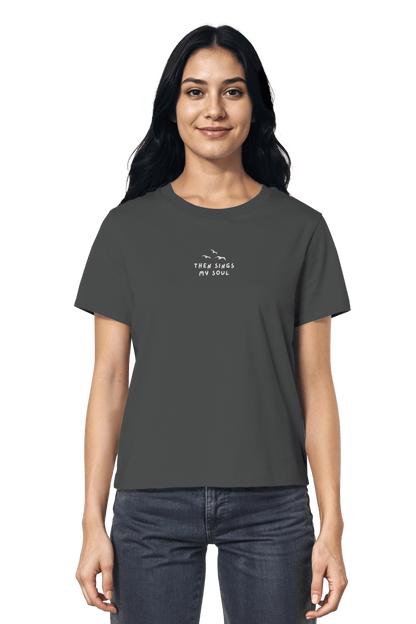 Mission One More ‚Then sings my Soul‘ Organic Cotton Frauen-Shirt in Anthracite fair produziert