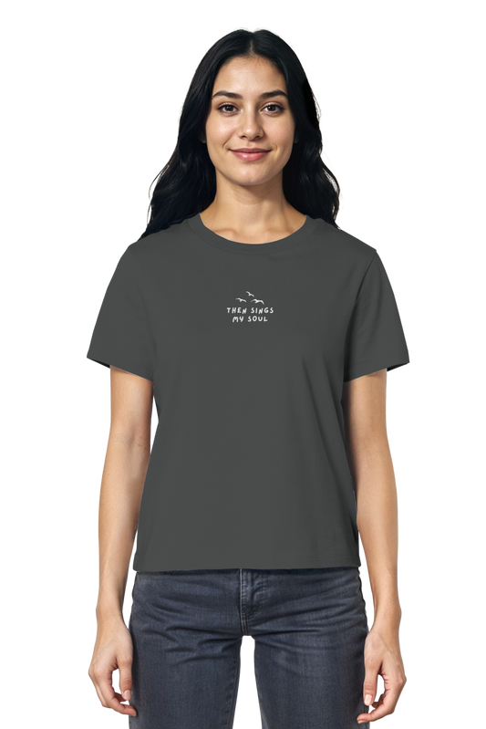 Mission One More ‚Then sings my Soul‘ Organic Cotton Frauen-Shirt in Anthracite fair produziert
