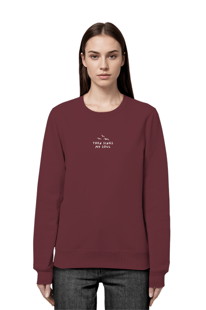 Mission One More Organic Sweater detailreiche Stofftextur nachhaltige Mode mit Stick Then sings my Soul