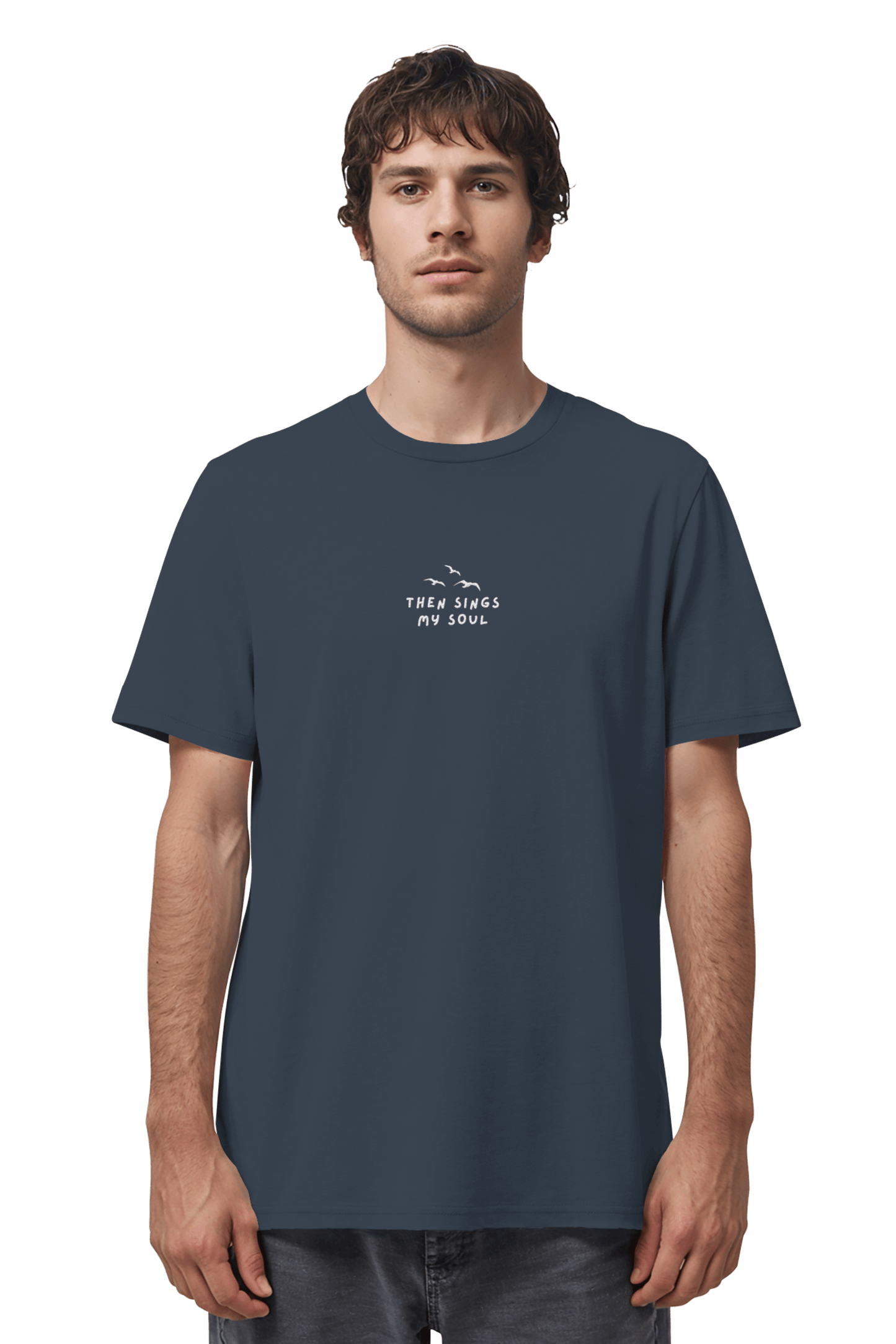Mission One More ‚Then sings my Soul‘ christliches T-Shirt India Ink Grau aus Bio Baumwolle nachhaltig hergestellt