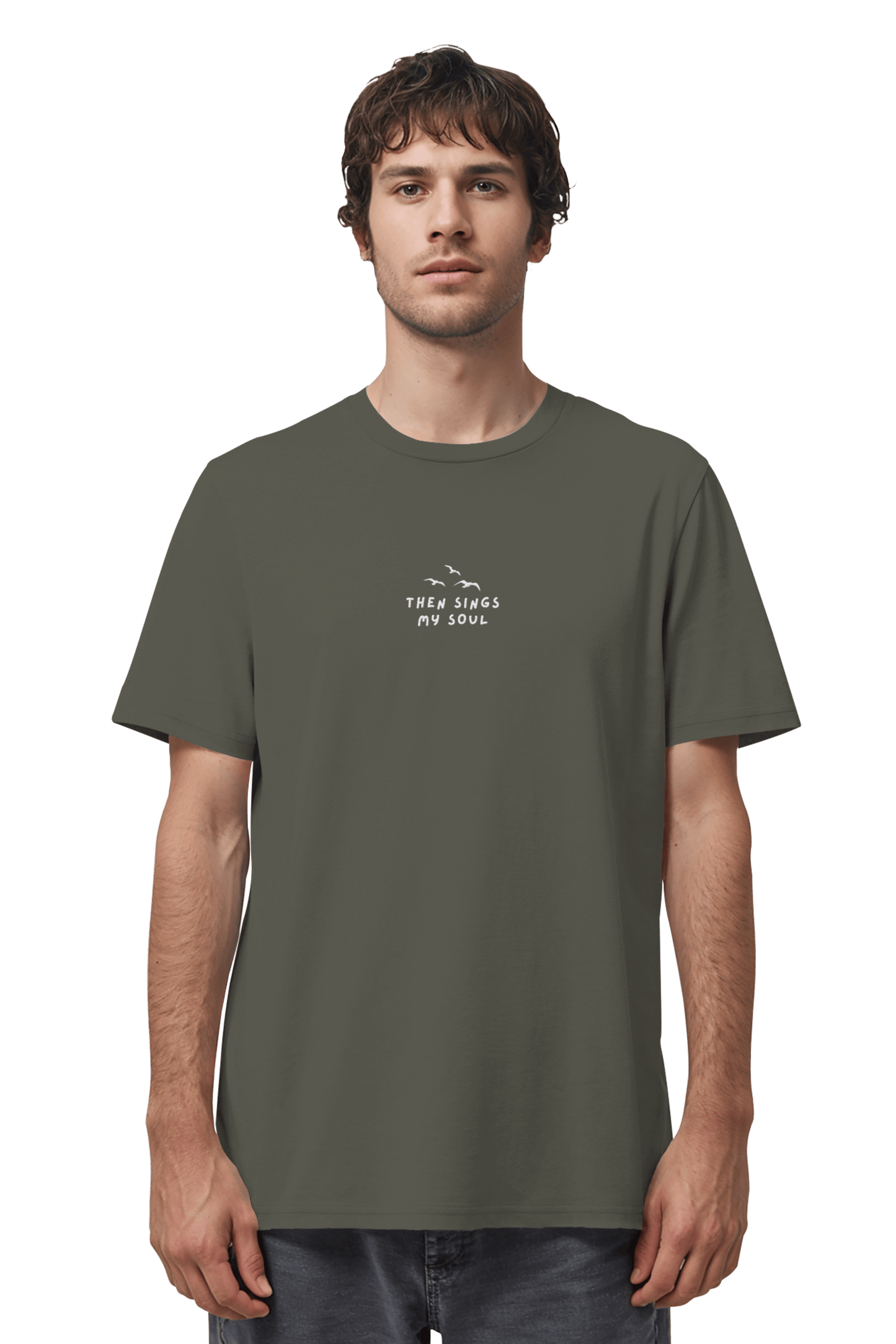 Mission One More ‚Then sings my Soul‘ T-Shirt Khaki fair & aus Bio Baumwolle produziert