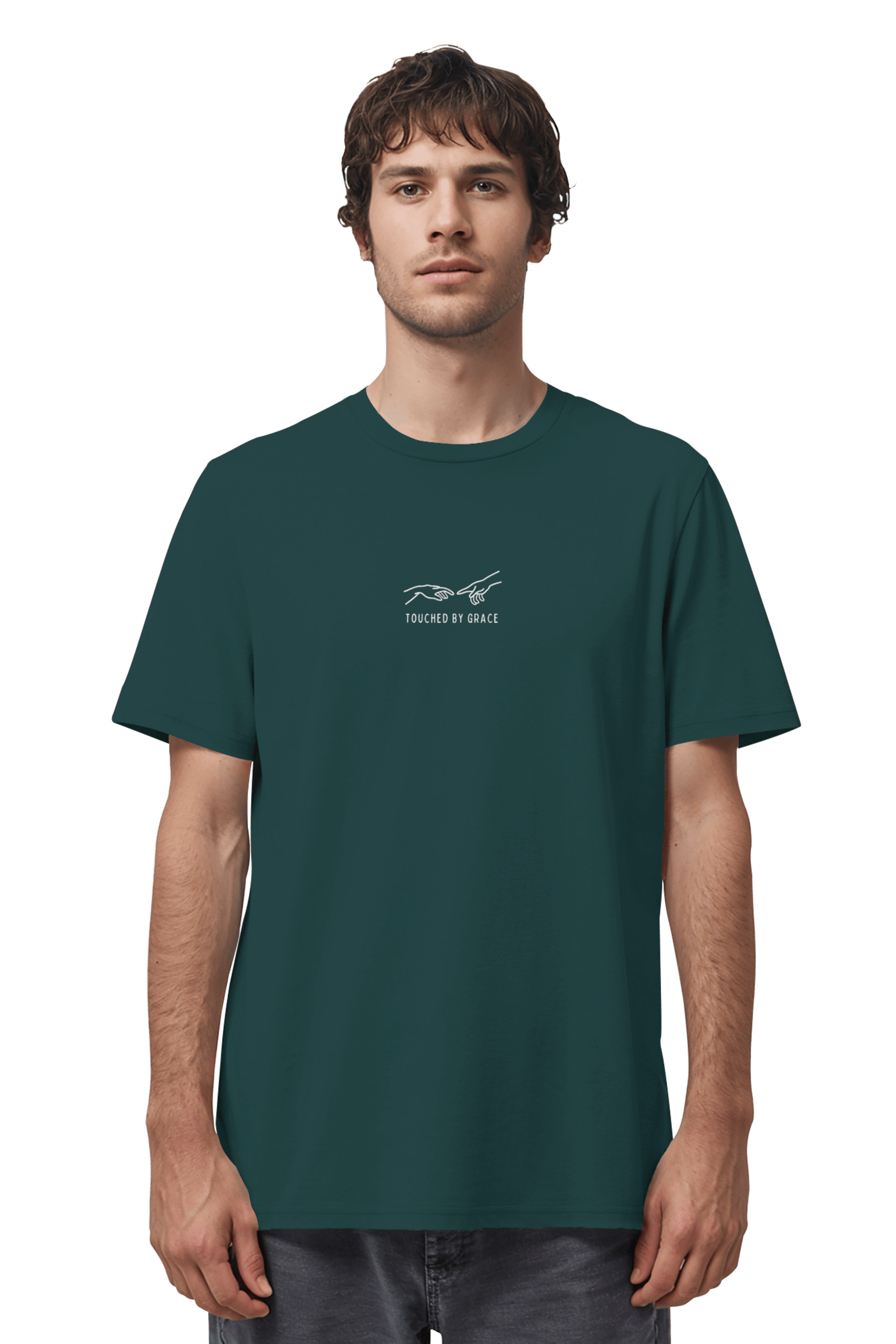 Mission One More unisex T-Shirt Touched by Grace - Mode mit Mission Nachhaltigkeit & christlicher Fokus