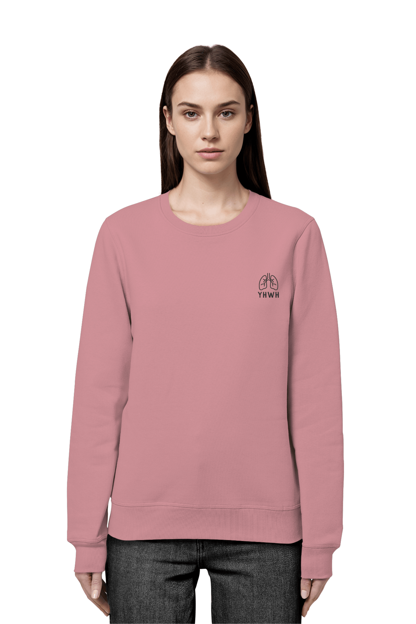 Mission One More christliches ‚YHWH‘ Unisex Sweatshirt in pink fair produziert